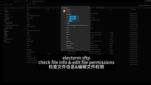 Electerm SFTP File Info and Permissions